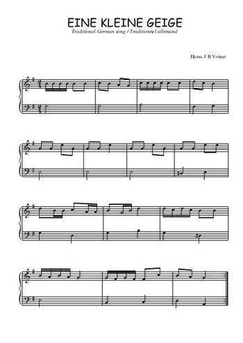 Téléchargez l'arrangement pour piano de la partition de Eine kleine Geige en PDF